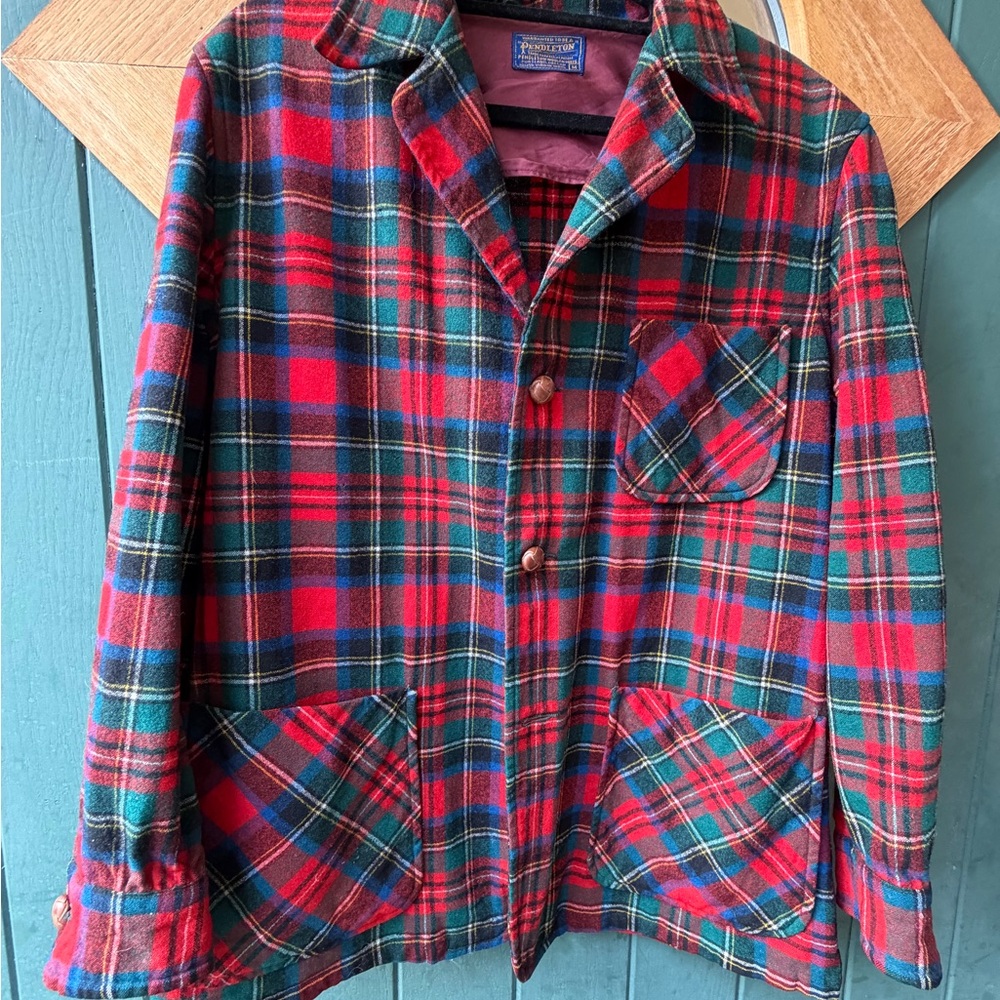 Vintage 60's Pendleton 100%  Virgin Wool Shirt Jacket,  Portland, Oregon  Medium